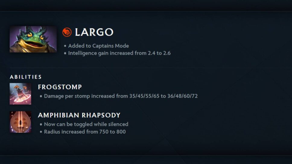 Largo is the fastest Dota 2 hero to enter Captains Mode